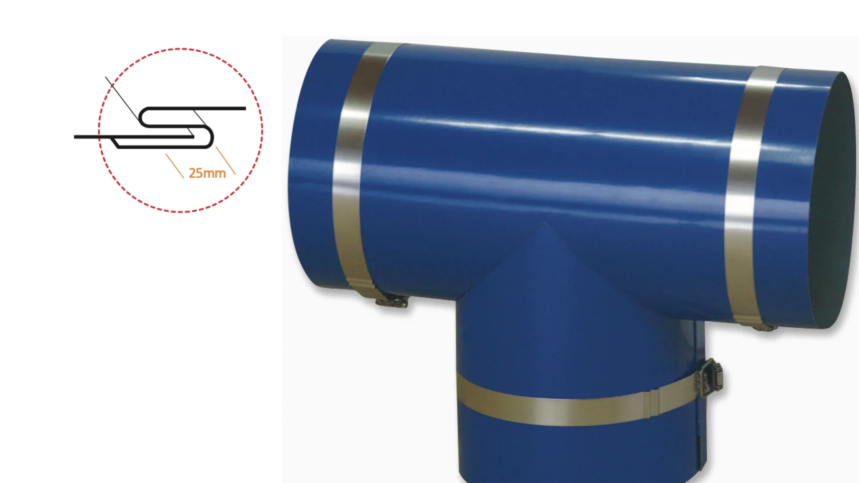 ClickClad two-piece Tee Cover with 25 millimetre interlocking joint detail