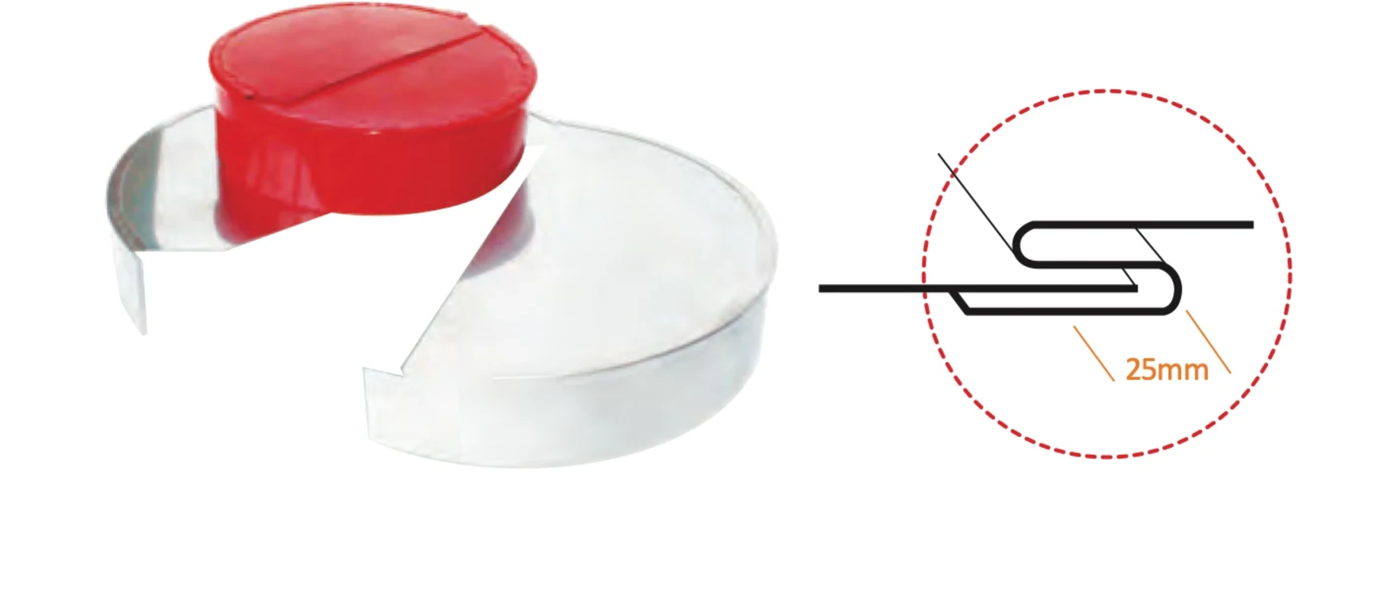 ClickClad End Cap and reducer components with 25 millimetre interlocking joint detail